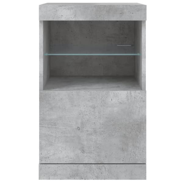 vidaXL Skjenk med LED-lys betonggrå 41x37x67 cm