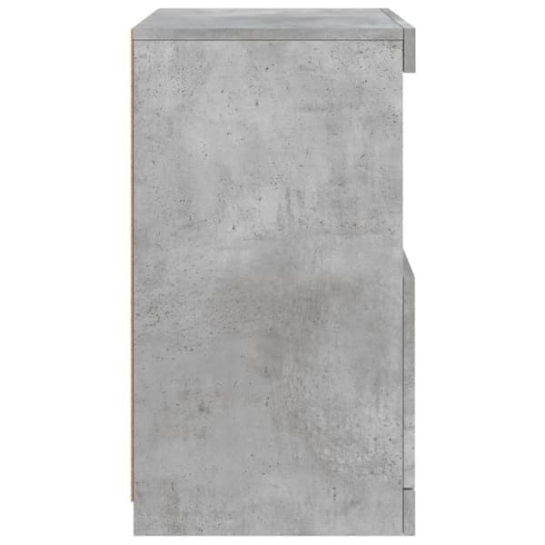 vidaXL Skjenk med LED-lys betonggrå 41x37x67 cm