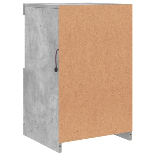 vidaXL Skjenk med LED-lys betonggrå 41x37x67 cm