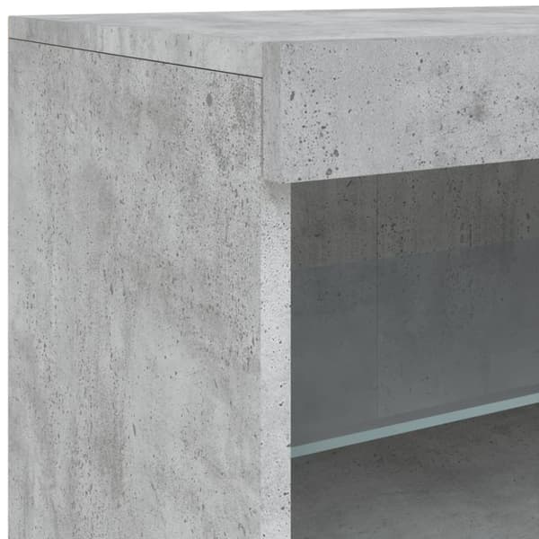 vidaXL Skjenk med LED-lys betonggrå 41x37x67 cm