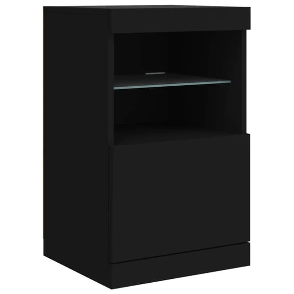 vidaXL Skjenk med LED-lys svart 41x37x67 cm