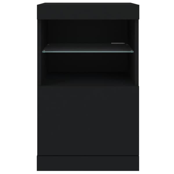 vidaXL Skjenk med LED-lys svart 41x37x67 cm