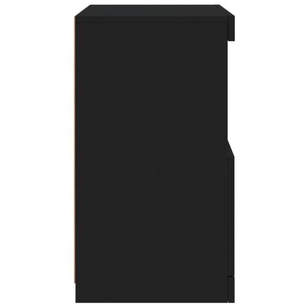 vidaXL Skjenk med LED-lys svart 41x37x67 cm