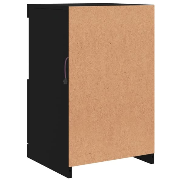 vidaXL Skjenk med LED-lys svart 41x37x67 cm