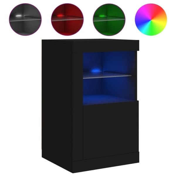 vidaXL Skjenk med LED-lys svart 41x37x67 cm