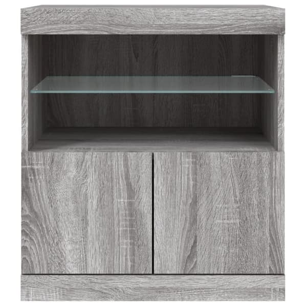 vidaXL skænk med LED-lys 60x37x67 cm grå sonoma-eg