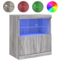 Miniatyrbillede 2 af 11: vidaXL skænk med LED-lys 60x37x67 cm grå sonoma-eg