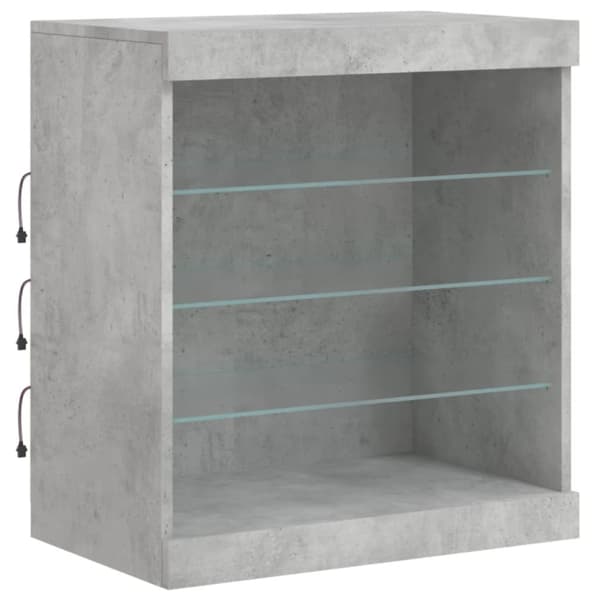 vidaXL Skjenk med LED-lys betonggrå 60,5x37x67 cm