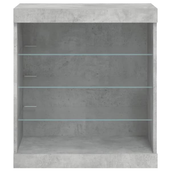 vidaXL Skjenk med LED-lys betonggrå 60,5x37x67 cm