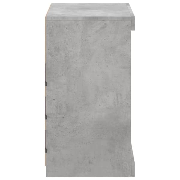 vidaXL Skjenk med LED-lys betonggrå 60,5x37x67 cm