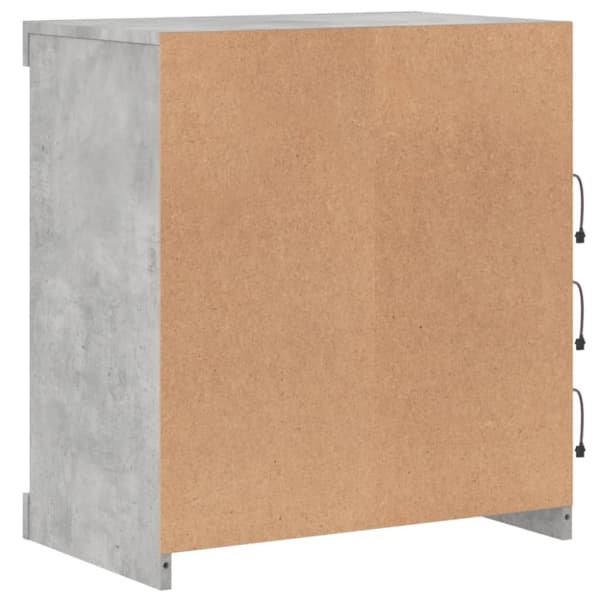 vidaXL Skjenk med LED-lys betonggrå 60,5x37x67 cm