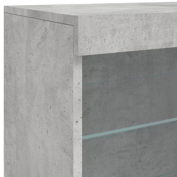 vidaXL Skjenk med LED-lys betonggrå 60,5x37x67 cm