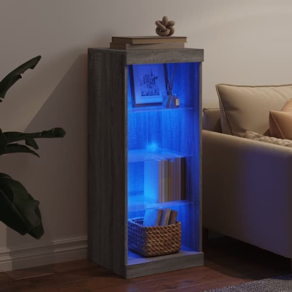 vidaXL Senkki LED-valoilla harmaa Sonoma 41x37x100 cm