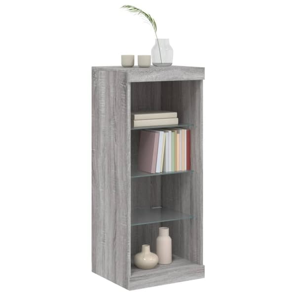 vidaXL Senkki LED-valoilla harmaa Sonoma 41x37x100 cm
