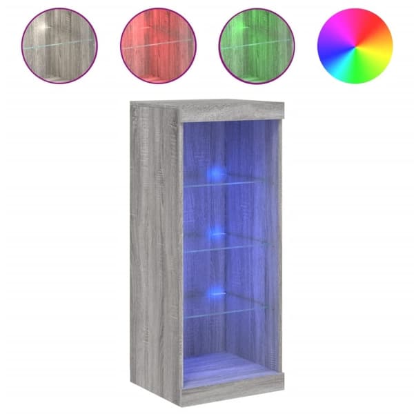 vidaXL Senkki LED-valoilla harmaa Sonoma 41x37x100 cm