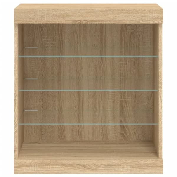 vidaXL skænk med LED-lys 60,5x37x67 cm sonoma-eg