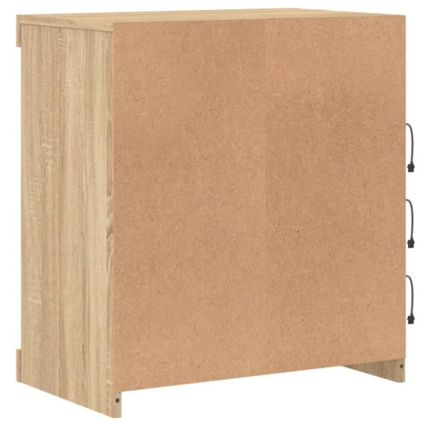 vidaXL skænk med LED-lys 60,5x37x67 cm sonoma-eg