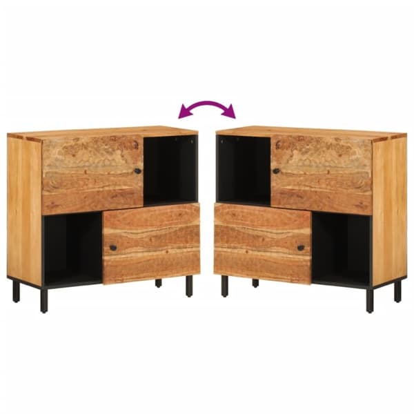 vidaXL Sivukaappi 80x33x75 cm täysi akasiapuu