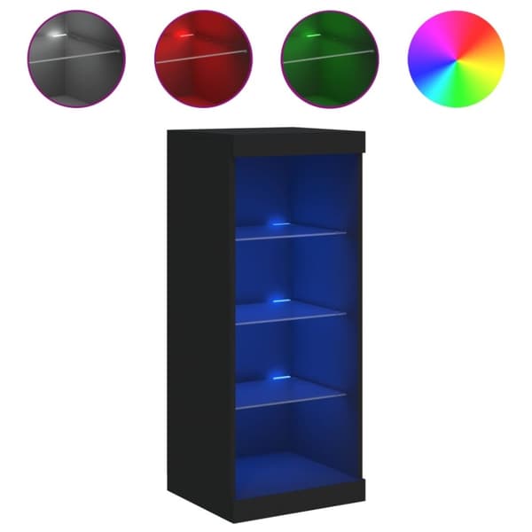 vidaXL skænk med LED-lys 41x37x100 cm sort