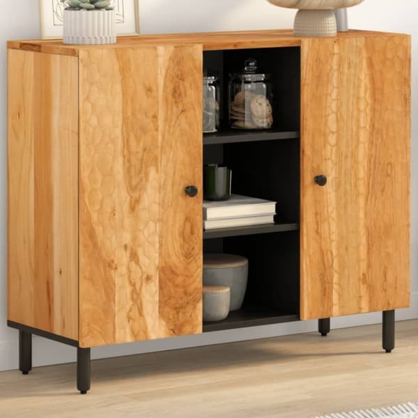 vidaXL skab 90x33x75 cm massivt akacietræ