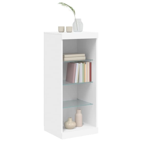 vidaXL Skänk med LED-belysning vit 41x37x100 cm