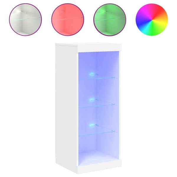 vidaXL Skänk med LED-belysning vit 41x37x100 cm