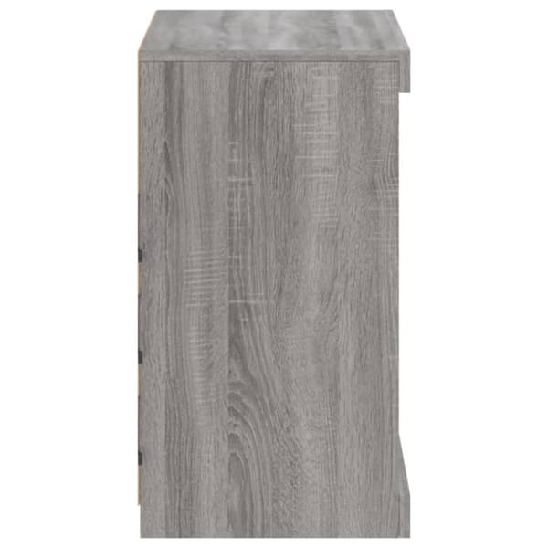 vidaXL Skjenk med LED-lys grå sonoma 60,5x37x67 cm