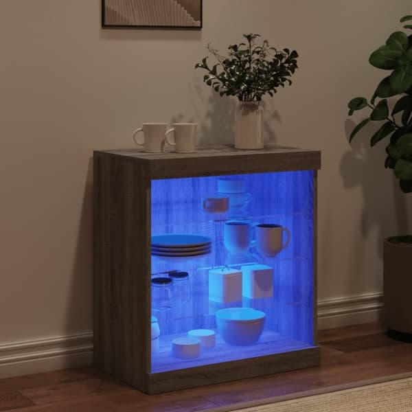 vidaXL Senkki LED-valoilla harmaa Sonoma 60,5x37x67 cm