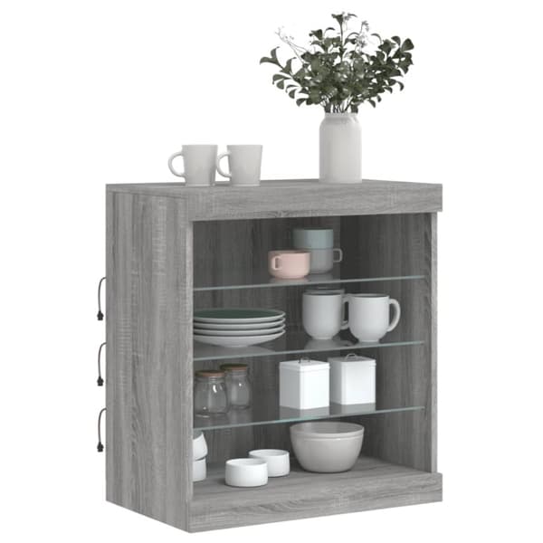 vidaXL Senkki LED-valoilla harmaa Sonoma 60,5x37x67 cm
