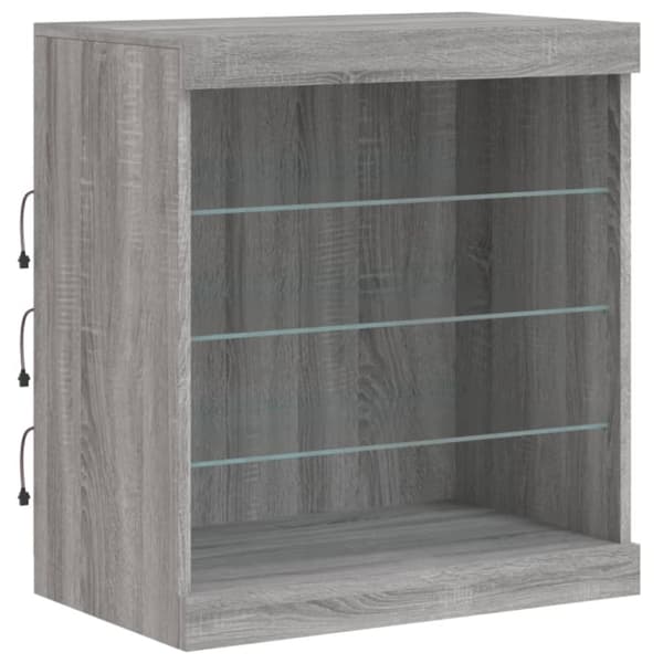 vidaXL Senkki LED-valoilla harmaa Sonoma 60,5x37x67 cm