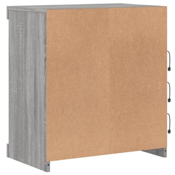 vidaXL Senkki LED-valoilla harmaa Sonoma 60,5x37x67 cm