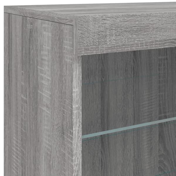 vidaXL Senkki LED-valoilla harmaa Sonoma 60,5x37x67 cm