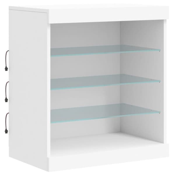vidaXL skænk med LED-lys 60,5x37x67 cm hvid
