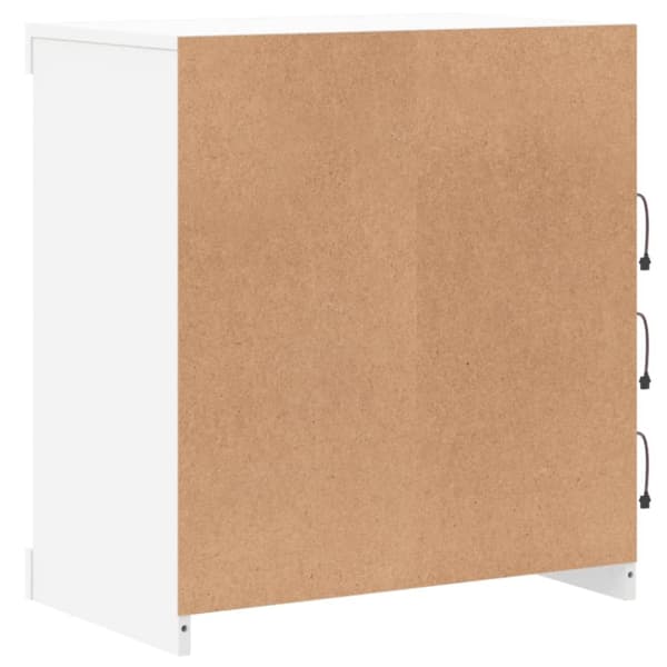 vidaXL skænk med LED-lys 60,5x37x67 cm hvid