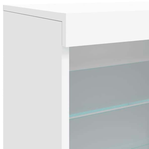 vidaXL skænk med LED-lys 60,5x37x67 cm hvid