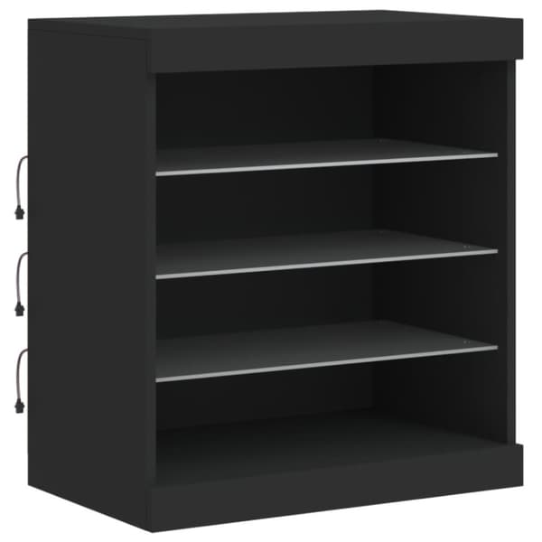 vidaXL skænk med LED-lys 60,5x37x67 cm sort