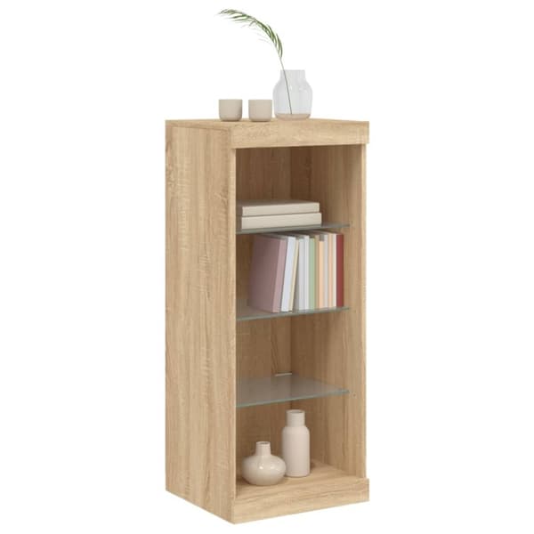 vidaXL Skänk med LED-belysning sonoma-ek 41x37x100 cm