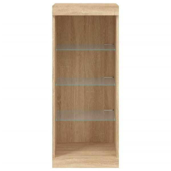 vidaXL Skänk med LED-belysning sonoma-ek 41x37x100 cm