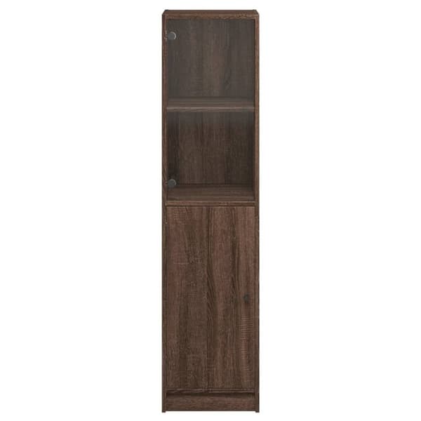 vidaXL Highboard med glassdører brun eik 35x37x142 cm