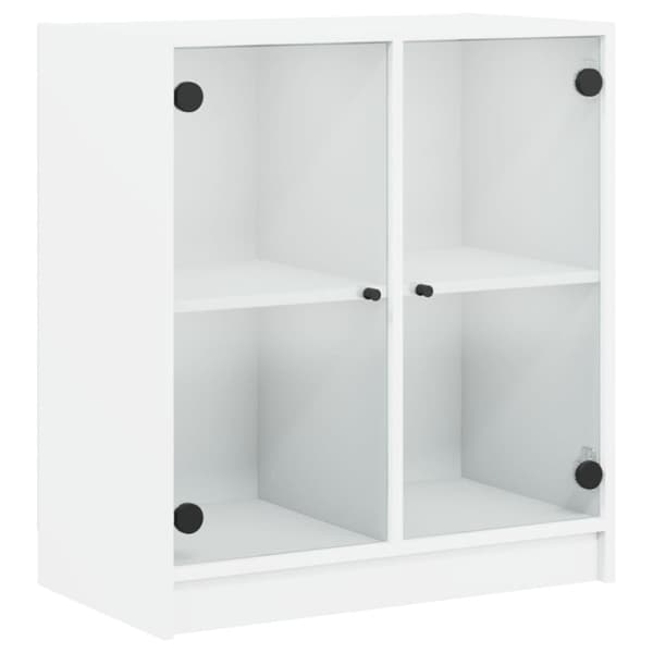 vidaXL Sidoskåp med glasdörrar vit 68x37x75,5 cm