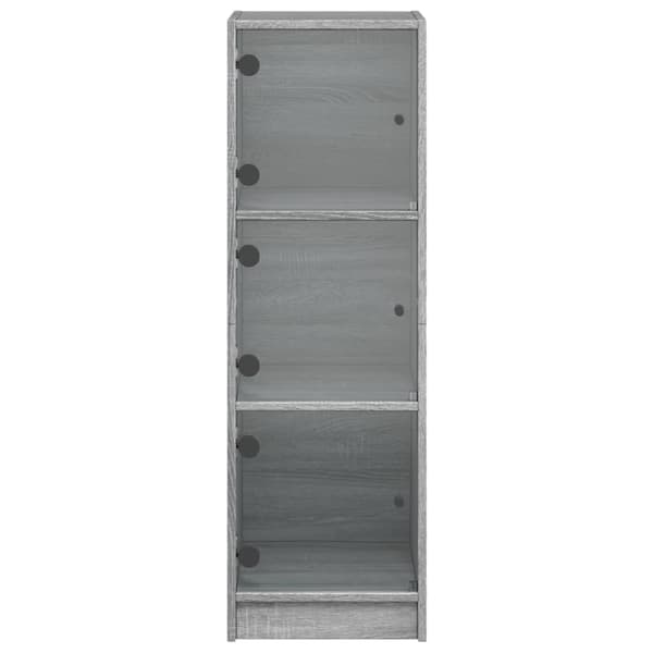 vidaXL Kaappi lasiovilla harmaa Sonoma 35x37x109 cm