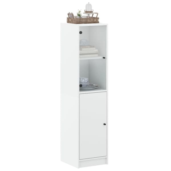 vidaXL skab med glaslåge 35x37x142 cm hvid