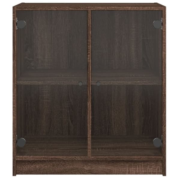 vidaXL skab med glaslåger 68x37x75,5 cm brun egetræsfarve