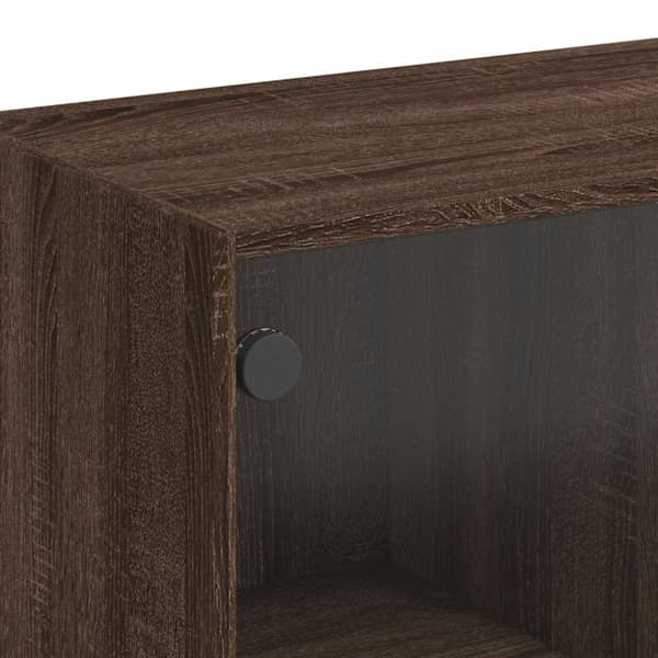 vidaXL skab med glaslåger 68x37x75,5 cm brun egetræsfarve
