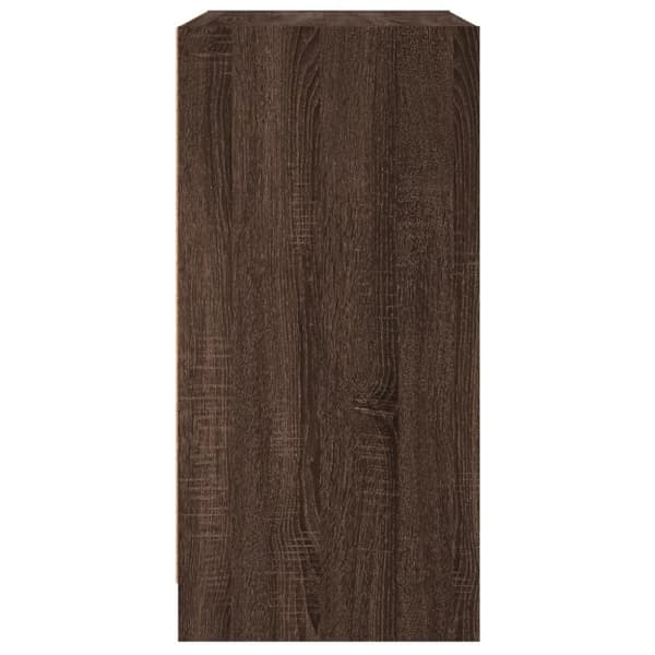 vidaXL Sidoskåp med glasdörrar brun ek 68x37x75,5 cm