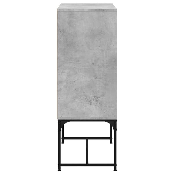 vidaXL Sideskap med glassdører betonggrå 69x37x100 cm