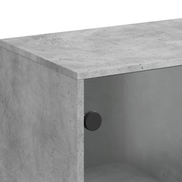 vidaXL Sideskap med glassdører betonggrå 69x37x100 cm