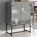 Miniatyrbilde 11 av 11: vidaXL Sideskap med glassdører betonggrå 69x37x100 cm