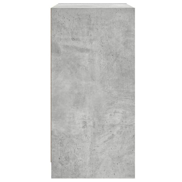 vidaXL Sideskap med glassdører betonggrå 68x37x75,5 cm