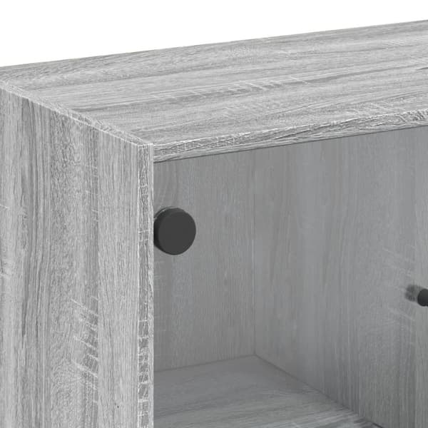 vidaXL skab med glaslåger 68x37x75,5 cm grå sonoma-eg